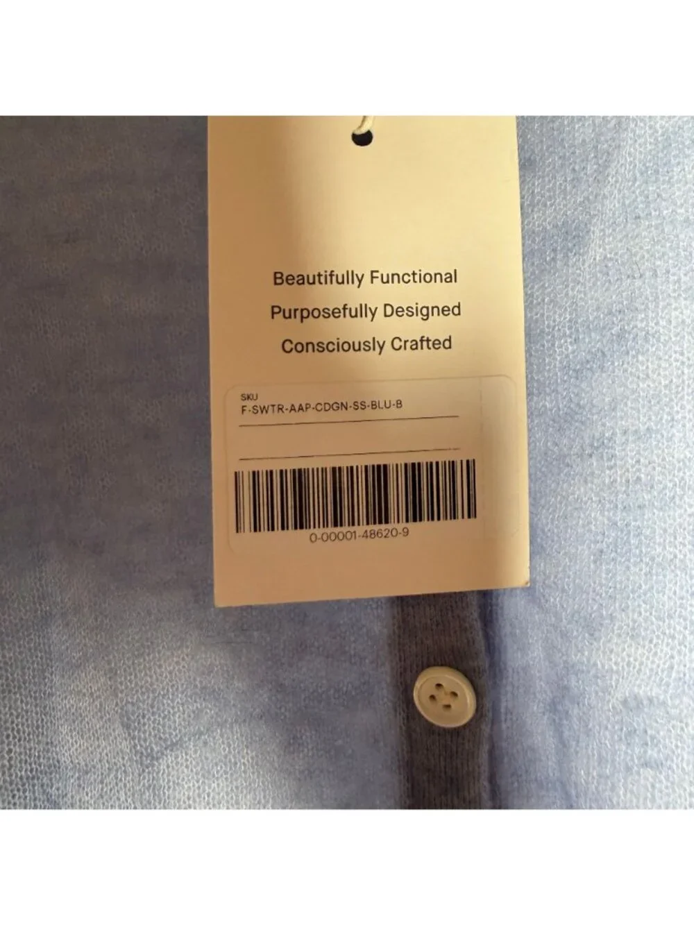 Everlane The Air Alpaca Short Sleeve Cardigan Soft Blue Size XL NWT